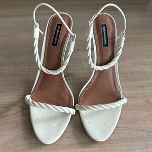 BCBGMaxAzria Cream and Tan Women's Sandals